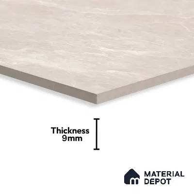 Marble Crema Marfil Wall & Floor Tile TL 07394 Mushroom Beige 4 ft x 2 ft Matte Finish Vitrified Tile - 9 mm | Suitable For Living Room, Bedroom, Kitchen