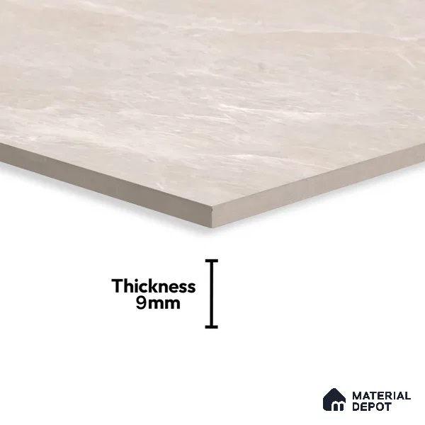 Marble Crema Marfil Wall & Floor Tile TL 07394 Mushroom Beige 4 ft x 2 ft Matte Finish Vitrified Tile - 9 mm | Suitable For Living Room, Bedroom, Kitchen