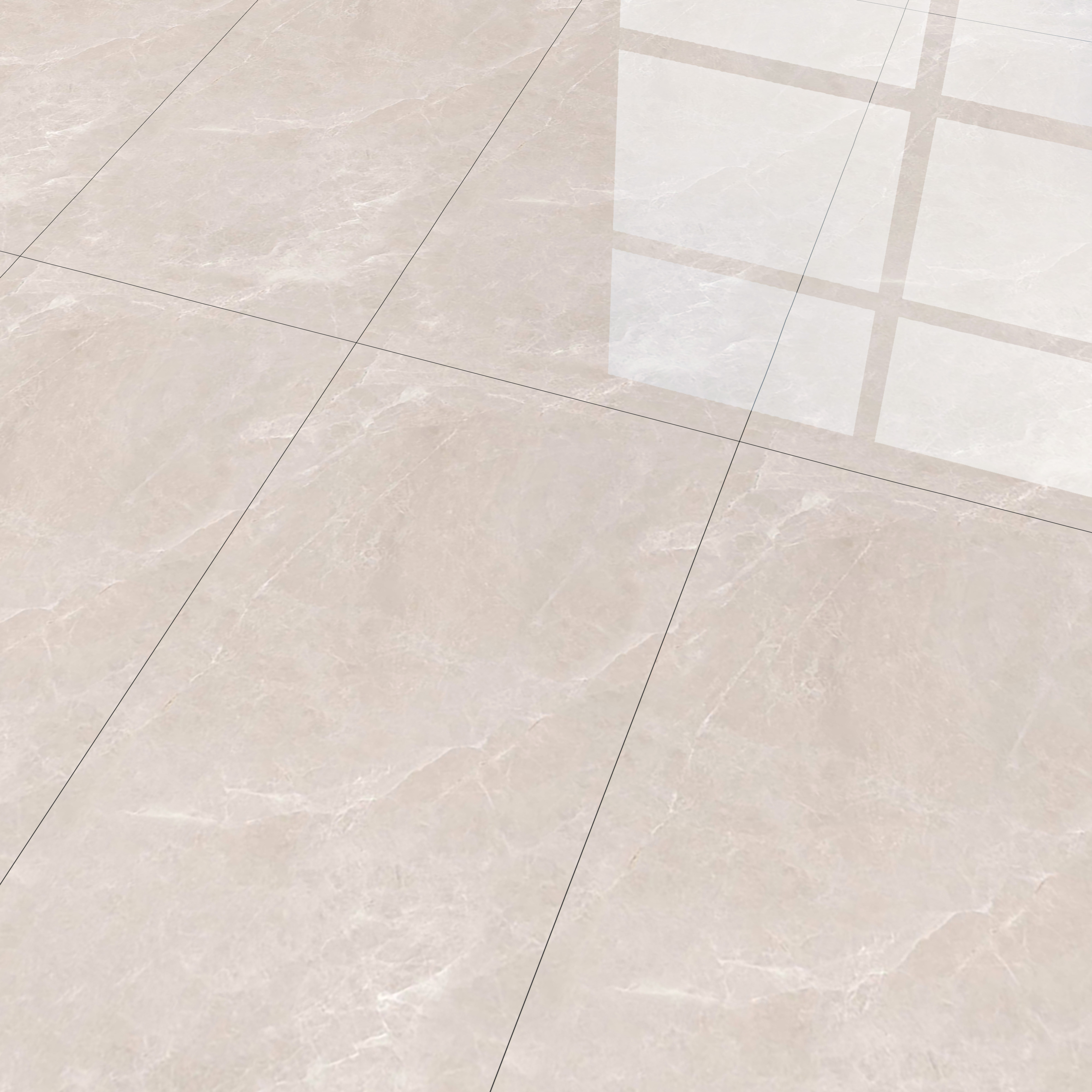 Marble Crema Marfil Wall & Floor Tile TL 07394 Mushroom Beige 4 ft x 2 ft Matte Finish Vitrified Tile - 9 mm | Suitable For Living Room, Bedroom, Kitchen