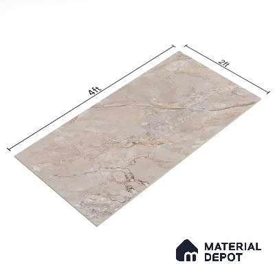 Marble Botticino Wall & Floor Tile TL 07395 Mushroom Beige 4 ft x 2 ft Matte Finish Vitrified Tile - 9 mm | Suitable For Living Room, Bedroom, Kitchen