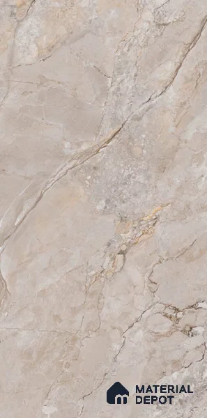 Marble Botticino Wall & Floor Tile TL 07395 Mushroom Beige 4 ft x 2 ft Matte Finish Vitrified Tile - 9 mm | Suitable For Living Room, Bedroom, Kitchen