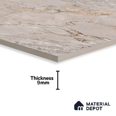 Marble Botticino Wall & Floor Tile TL 07395 Mushroom Beige 4 ft x 2 ft Matte Finish Vitrified Tile - 9 mm | Suitable For Living Room, Bedroom, Kitchen