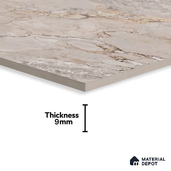 Marble Botticino Wall & Floor Tile TL 07395 Mushroom Beige 4 ft x 2 ft Matte Finish Vitrified Tile - 9 mm | Suitable For Living Room, Bedroom, Kitchen