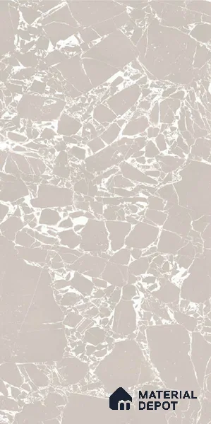 Marble Breccia Oniciata Wall & Floor Tile TL 07396 Taupe Beige 4 ft x 2 ft Matte Finish Vitrified Tile - 9 mm | Suitable For Living Room, Bedroom, Kitchen