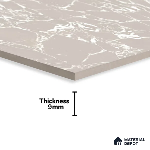 Marble Breccia Oniciata Wall & Floor Tile TL 07396 Taupe Beige 4 ft x 2 ft Matte Finish Vitrified Tile - 9 mm | Suitable For Living Room, Bedroom, Kitchen