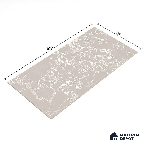 Marble Breccia Oniciata Wall & Floor Tile TL 07396 Taupe Beige 4 ft x 2 ft Matte Finish Vitrified Tile - 9 mm | Suitable For Living Room, Bedroom, Kitchen
