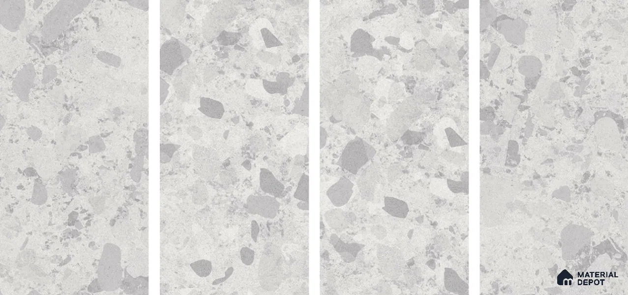 Carving Wall & Floor Tile TL 07397 Lucido Chips Light 4 ft x 2 ft Matte Finish Vitrified Tile - 9 mm | Suitable For Living Room, Bedroom, Kitchen
