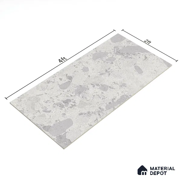 Carving Wall & Floor Tile TL 07397 Lucido Chips Light 4 ft x 2 ft Matte Finish Vitrified Tile - 9 mm | Suitable For Living Room, Bedroom, Kitchen