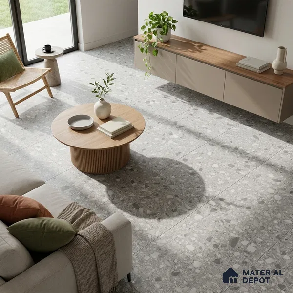 Carving Wall & Floor Tile TL 07397 Lucido Chips Light 4 ft x 2 ft Matte Finish Vitrified Tile - 9 mm | Suitable For Living Room, Bedroom, Kitchen