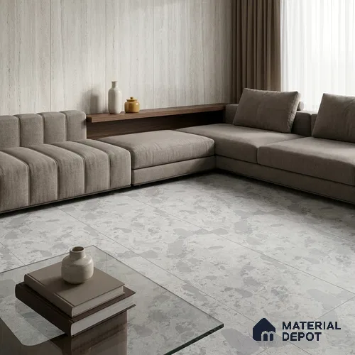 Carving Wall & Floor Tile TL 07397 Lucido Chips Light 4 ft x 2 ft Matte Finish Vitrified Tile - 9 mm | Suitable For Living Room, Bedroom, Kitchen