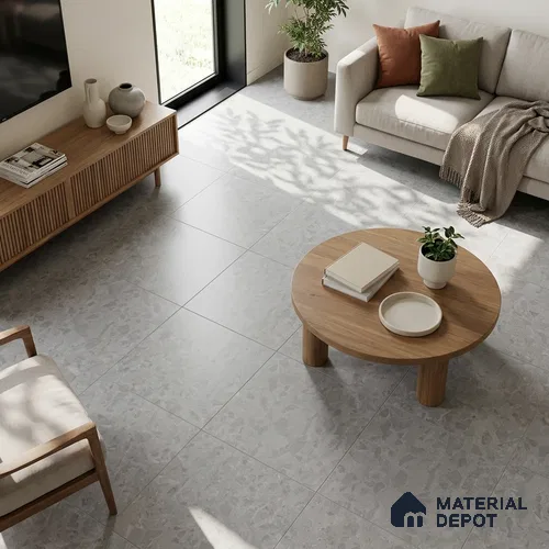 Carving Wall & Floor Tile TL 07400 Paris Stone Grey 4 ft x 2 ft Matte Finish Vitrified Tile - 9 mm | Suitable For Living Room, Bedroom, Kitchen