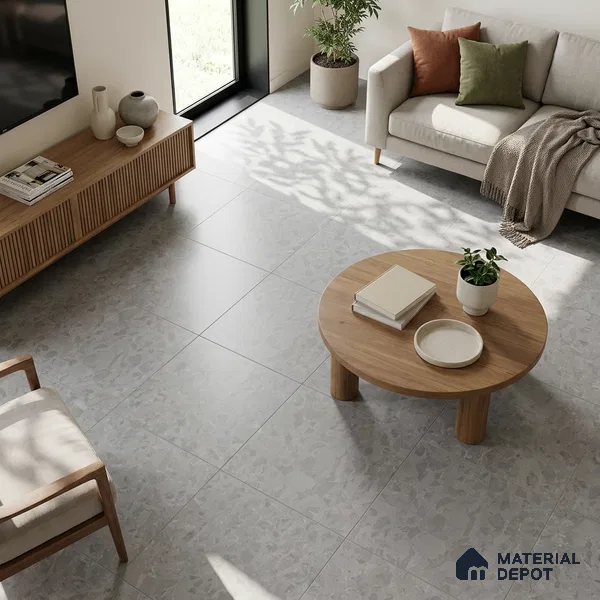 Carving Wall & Floor Tile TL 07400 Paris Stone Grey 4 ft x 2 ft Matte Finish Vitrified Tile - 9 mm | Suitable For Living Room, Bedroom, Kitchen