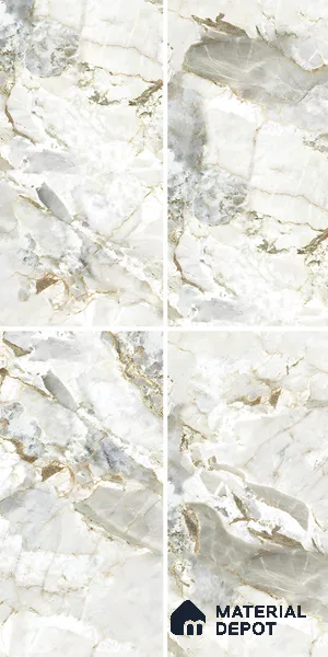 Marble Onyx Wall & Floor Tile TL 07405 Off-White 4 ft x 2 ft Matte Finish Vitrified Tile - 9 mm | Suitable For Living Room, Bedroom, Kitchen