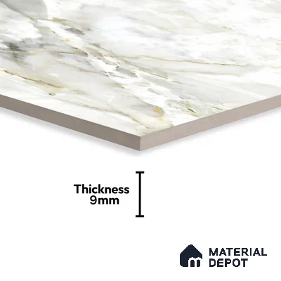 Marble Onyx Wall & Floor Tile TL 07405 Off-White 4 ft x 2 ft Matte Finish Vitrified Tile - 9 mm | Suitable For Living Room, Bedroom, Kitchen