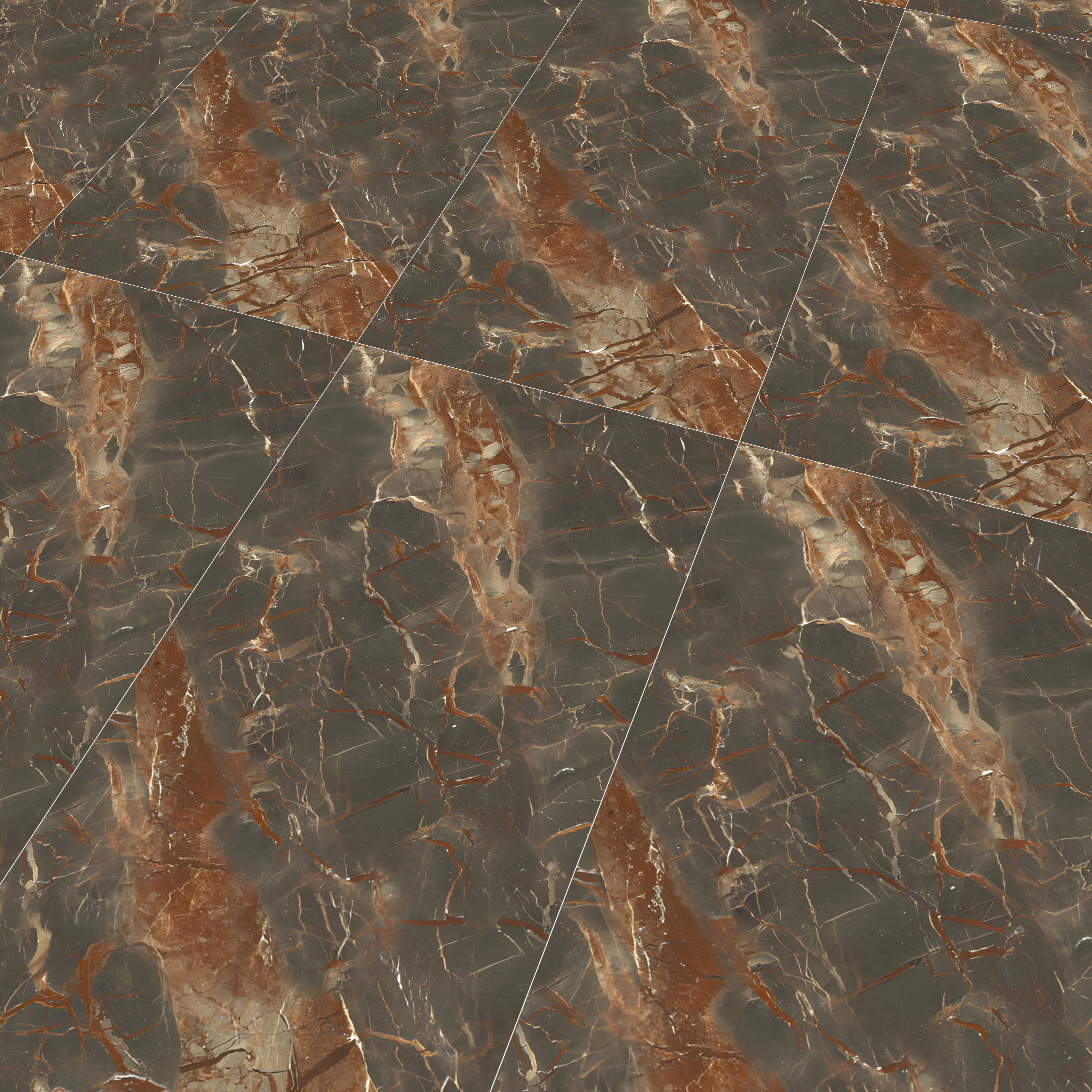 Marble Fior di Bosco Wall & Floor Tile TL 07408 Graphite Grey 4 ft x 2 ft Matte Finish Vitrified Tile - 9 mm | Suitable For Living Room, Bedroom, Kitchen