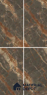 Marble Fior di Bosco Wall & Floor Tile TL 07408 Graphite Grey 4 ft x 2 ft Matte Finish Vitrified Tile - 9 mm | Suitable For Living Room, Bedroom, Kitchen