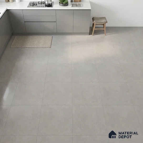 Stone Wall & Floor Tile TL 07409 Azzule Grey 2 ft x 2 ft Matte Finish Vitrified Tile - 9 mm | 4 Random Design | Suitable For living Room, Bedroom, Kitchen (Sample)