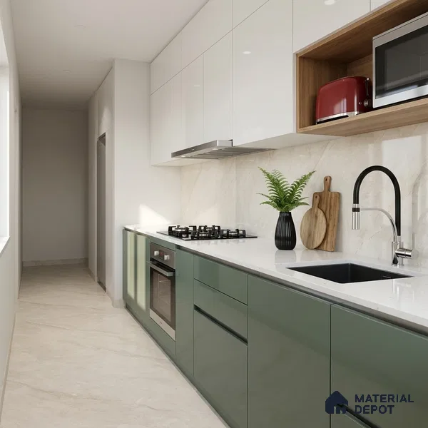 Marble Wall & Floor Tile TL 07411 Ciena Crema 4 ft x 2 ft Glossy Finish Vitrified Tile - 9 mm | Suitable For living Room, Bedroom, Kitchen