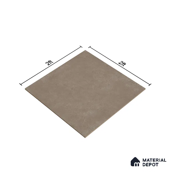 Cement Wall & Floor Tile TL 07412 Azzule Taupe 2 ft x 2 ft Matte Finish Vitrified Tile - 9 mm | Suitable For living Room, Bedroom, Bathroom | Random Designs