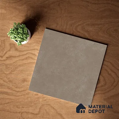 Cement Wall & Floor Tile TL 07412 Azzule Taupe 2 ft x 2 ft Matte Finish Vitrified Tile - 9 mm | Suitable For living Room, Bedroom, Bathroom | Random Designs