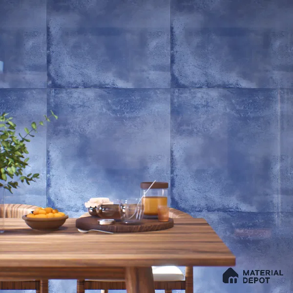 Cement Wall & Floor Tile TL 07414 Vint Azul 2 ft x 2 ft Matte Finish Vitrified Tile - 9 mm | Suitable For living Room, Bedroom, Bathroom | Random Designs