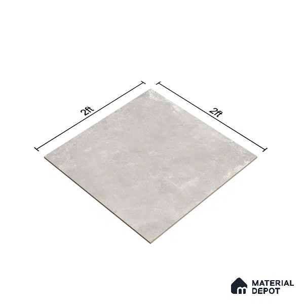 Stone Floor Tile TL 07417 Dek Stone Gris 2 ft x 2 ft Matte Finish Vitrified Tile - 9 mm | Suitable For Bathroom, Terrace & Balcony