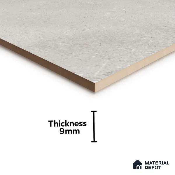Stone Floor Tile TL 07417 Dek Stone Gris 2 ft x 2 ft Matte Finish Vitrified Tile - 9 mm | Suitable For Bathroom, Terrace & Balcony