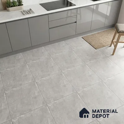 Stone Wall & Floor Tile TL 07417 Dek Stone Gris 2 ft x 2 ft Matte Finish Vitrified Tile - 9 mm | Suitable For living Room, Bedroom, Bathroom (Sample)