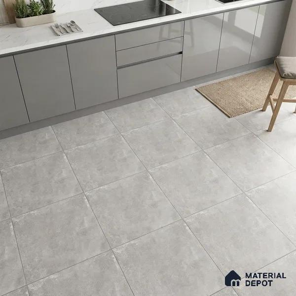 Stone Wall & Floor Tile TL 07417 Dek Stone Gris 2 ft x 2 ft Matte Finish Vitrified Tile - 9 mm | Suitable For living Room, Bedroom, Bathroom (Sample)