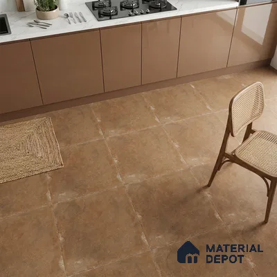 Stone Wall & Floor Tile TL 07418 Dek Stone Natural 2 ft x 2 ft Matte Finish Vitrified Tile - 9 mm | Suitable For living Room, Bedroom, Bathroom (Sample)