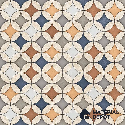 Moroccan Wall & Floor Tile TL 07419 Elista Multy 2 ft x 2 ft Glossy Finish Vitrified Tile - 9 mm | Suitable For Kitchen, Balcony, Dining Area | Please Expect a Slight Variation of Pattern | Random Designs