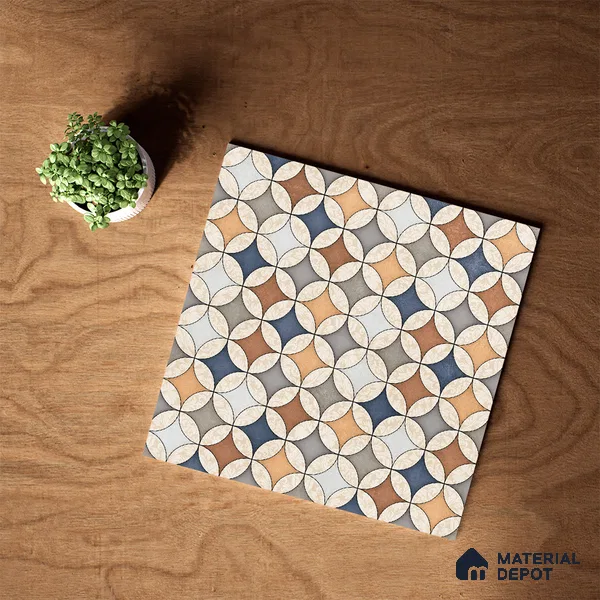 Moroccan Wall & Floor Tile TL 07419 Elista Multy 2 ft x 2 ft Glossy Finish Vitrified Tile - 9 mm | Suitable For Kitchen, Balcony, Dining Area | Please Expect a Slight Variation of Pattern | Random Designs