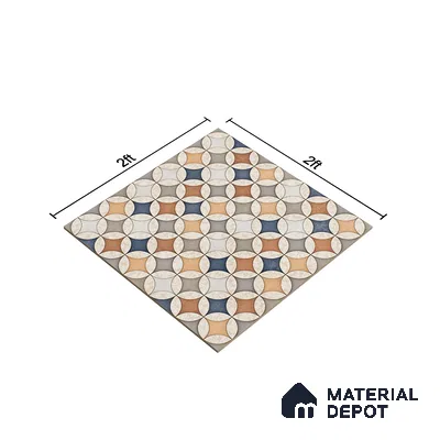 Moroccan Wall & Floor Tile TL 07419 Elista Multy 2 ft x 2 ft Glossy Finish Vitrified Tile - 9 mm | Suitable For Kitchen, Balcony, Dining Area | Please Expect a Slight Variation of Pattern | Random Designs
