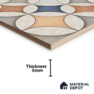 Moroccan Wall & Floor Tile TL 07419 Elista Multy 2 ft x 2 ft Glossy Finish Vitrified Tile - 9 mm | Suitable For Kitchen, Balcony, Dining Area | Please Expect a Slight Variation of Pattern | Random Designs