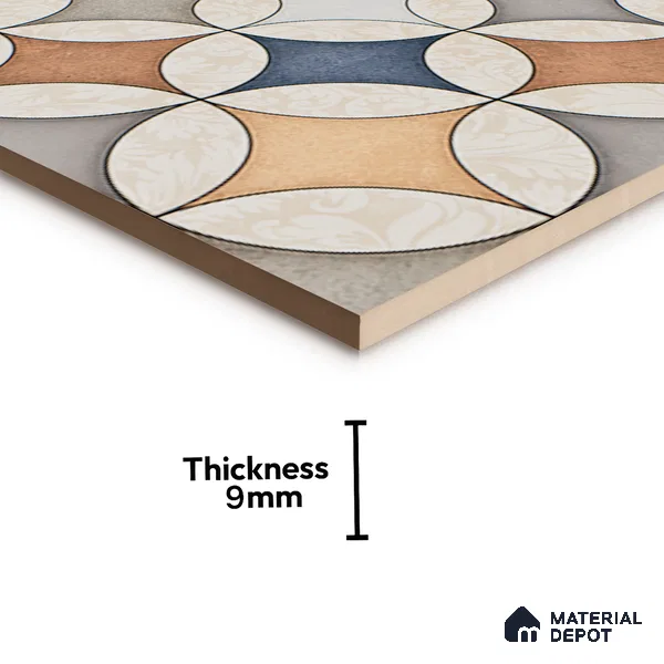 Moroccan Wall & Floor Tile TL 07419 Elista Multy 2 ft x 2 ft Glossy Finish Vitrified Tile - 9 mm | Suitable For Kitchen, Balcony, Dining Area | Please Expect a Slight Variation of Pattern | Random Designs