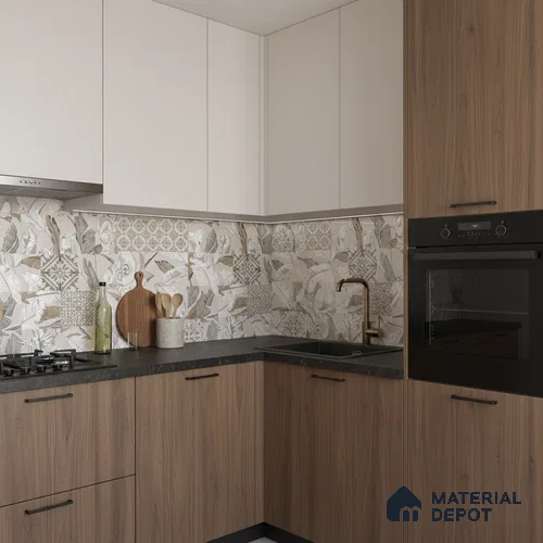 Moroccan Wall & Floor Tile TL 07423 Dali Bianco 2 ft x 2 ft Matte Finish Vitrified Tile - 9 mm | Suitable For Balcony, Accent/Feature Wall, Dining Area | Please Expect a Slight Variation of Pattern | Random Designs