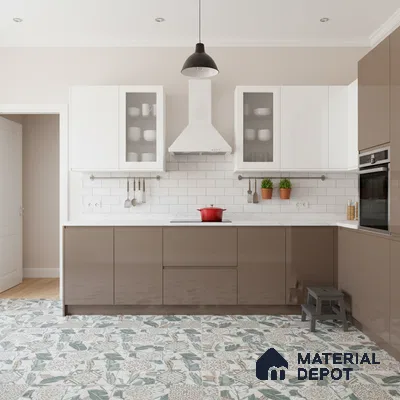 Moroccan Wall & Floor Tile TL 07424 Dali Olive 2 ft x 2 ft Matte Finish Vitrified Tile - 9 mm | Suitable For living Room, Bedroom, Bathroom | Please Expect a Slight Variation of Pattern (Sample)
