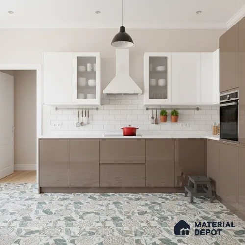 Moroccan Wall & Floor Tile TL 07424 Dali Olive 2 ft x 2 ft Matte Finish Vitrified Tile - 9 mm | Suitable For Balcony, Accent/Feature Wall, Dining Area | Please Expect a Slight Variation of Pattern | Random Designs