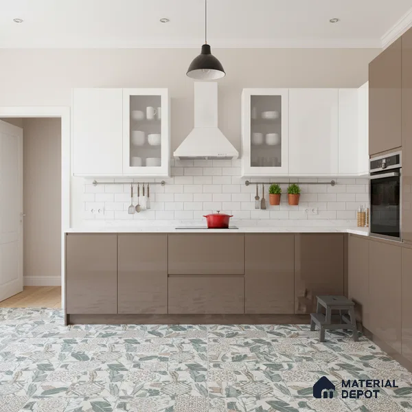 Moroccan Wall & Floor Tile TL 07424 Dali Olive 2 ft x 2 ft Matte Finish Vitrified Tile - 9 mm | Suitable For living Room, Bedroom, Bathroom | Please Expect a Slight Variation of Pattern (Sample)