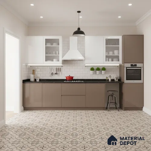 Moroccan Wall & Floor Tile TL 07425 Elude 2 ft x 2 ft Matte Finish Vitrified Tile - 9 mm | Suitable For Kitchen, Balcony, Dining Area | Please Expect a Slight Variation of Pattern | Random Designs