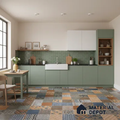 Moroccan Wall & Floor Tile TL 07426 Ethnic 2 ft x 2 ft Matte Finish Vitrified Tile - 9 mm | Suitable For living Room, Bedroom, Bathroom | Please Expect a Slight Variation of Pattern (Sample)