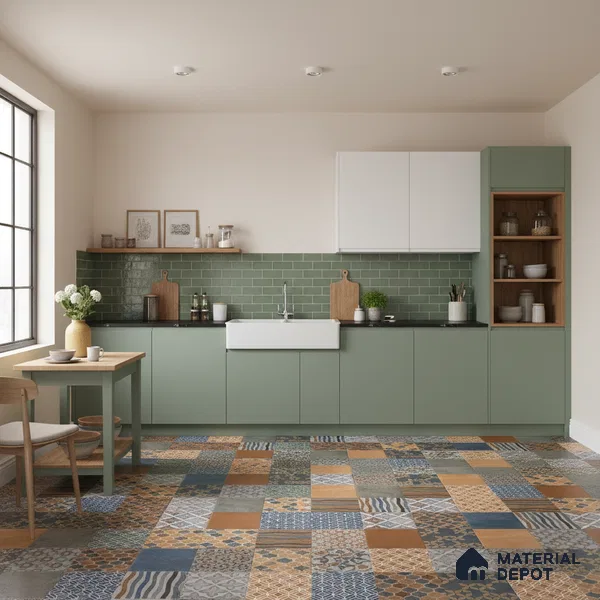 Moroccan Wall & Floor Tile TL 07426 Ethnic 2 ft x 2 ft Matte Finish Vitrified Tile - 9 mm | Suitable For living Room, Bedroom, Bathroom | Please Expect a Slight Variation of Pattern (Sample)