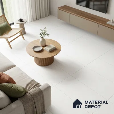 Plain Wall & Floor Tile TL 07428 C Ivory Pearl 4 ft x 2 ft Matte Finish Full Body Vitrified Tile - 9 mm | Suitable For Living Room, Hall, Bedroom