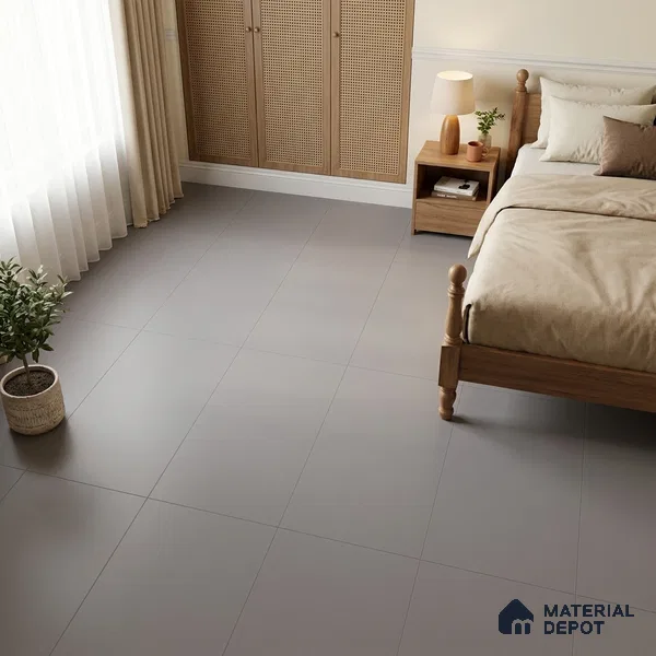 Plain Wall & Floor Tile TL 07428 E Basalt Grey 4 ft x 2 ft Matte Finish Vitrified Tile - 9 mm | Suitable For Living Room, Hall, Bedroom