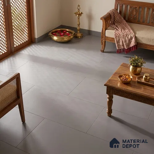Plain Wall & Floor Tile TL 07428 E Basalt Grey 4 ft x 2 ft Matte Finish Vitrified Tile - 9 mm | Suitable For Living Room, Hall, Bedroom