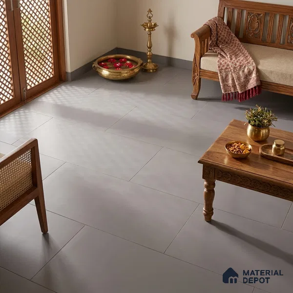Plain Wall & Floor Tile TL 07428 E Basalt Grey 4 ft x 2 ft Matte Finish Vitrified Tile - 9 mm | Suitable For Living Room, Hall, Bedroom