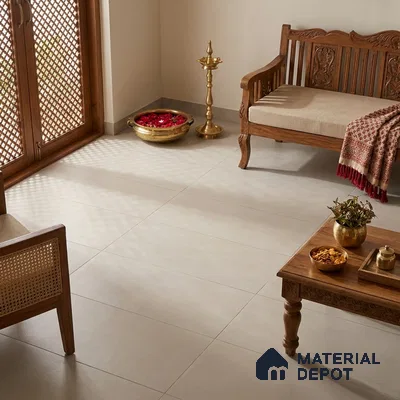 Plain Wall & Floor Tile TL 07428 K Cement Grey 4 ft x 2 ft Matte Finish Full Body Vitrified Tile - 9 mm | Suitable For Living Room, Hall, Bedroom