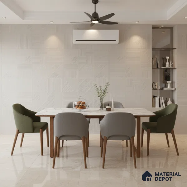 Grey Punch Wall Tile TL 07428 L Prestige Royal Triad Elemento Gris 4 ft x 2 ft Vitrified Matte Finish - 9 mm |  Suitable for Living Room, Bedroom, Bathroom (Sample)