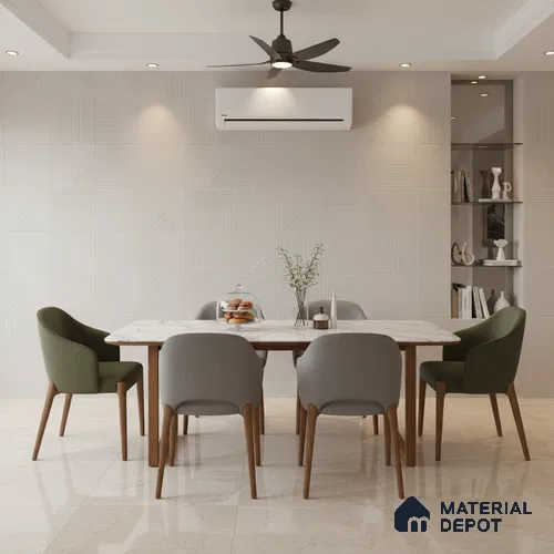 Grey Punch Wall Tile TL 07428 L Prestige Royal Triad Elemento Gris 4 ft x 2 ft Vitrified Matte Finish - 9 mm | Suitable for Living Room, Bedroom, Bathroom