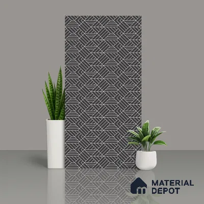 Black Highlighter Wall Tile TL 07441 B Prestige Royal Stonex Nero Trend Lust 4 ft x 2 ft Vitrified Punch Finish - 9 mm | Suitable For Bathroom, Accent/Feature Wall, Dining Area